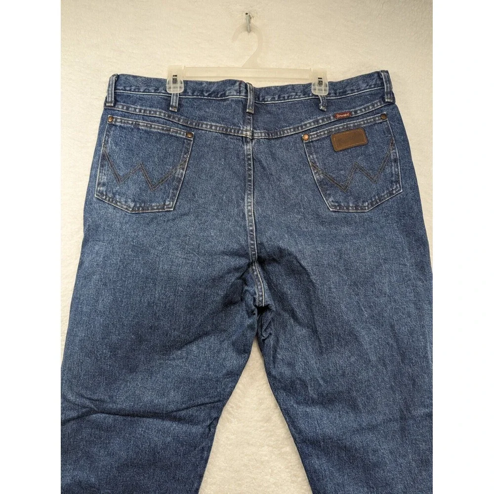 Wrangler 31 Jeans Mens‎ 42x34 Blue Denim Relaxed Cowboy Workwear 31MWZGK